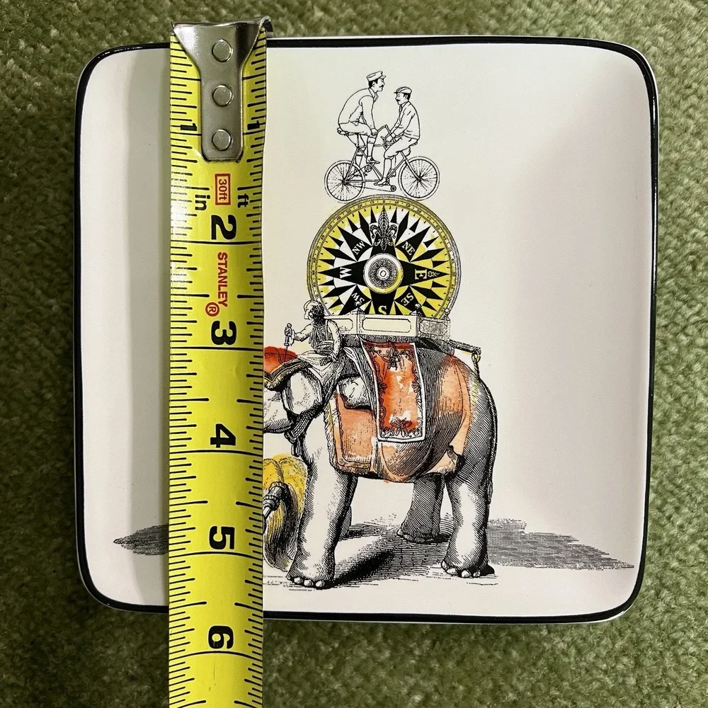 Pottery Barn Cirque Appetizers 6" Square Plates Set Of 4, Whimsical Design - Picture 3 of 9